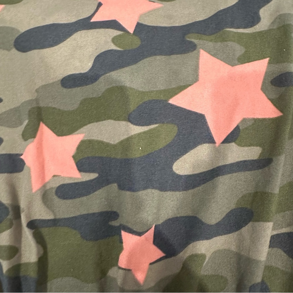 PIXIE LANE KIDS Sz 9/10 STAR/CAMOUFLAGE ONE PIECE ROMPER W DRAWSTRING GREAT COND - Picture 8 of 9